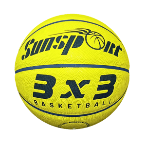 SUNSPORT 3X3 BASKETBALL (YELLOW)-LEATHER SIZE 7 SENIOR BASKETBALL
