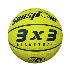 SUNSPORT 3X3 BASKETBALL (YELLOW)-LEATHER SIZE 6 BASKETBALL