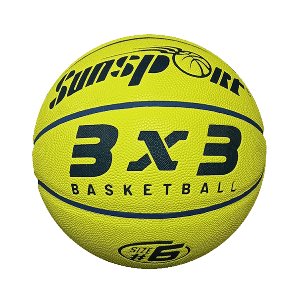 SUNSPORT 3X3 BASKETBALL (YELLOW)-LEATHER SIZE 6 BASKETBALL